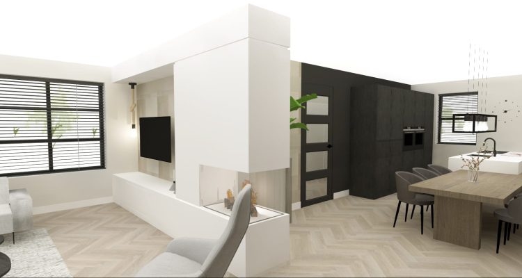 Voor een klant uit Raalte mocht de interieuradviseur van Wagenmans wonen en slapen in Lemelerveld een 3D tekening maken. Een compleet interieuradvies voor de woonkamer, eetkamer en slaapkamers.